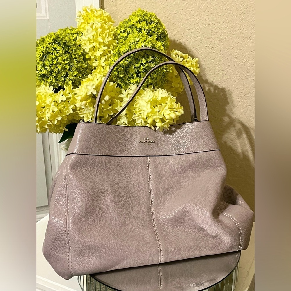 Coach Lexy Large Fog (Grey) Pebble Shoulder Bag